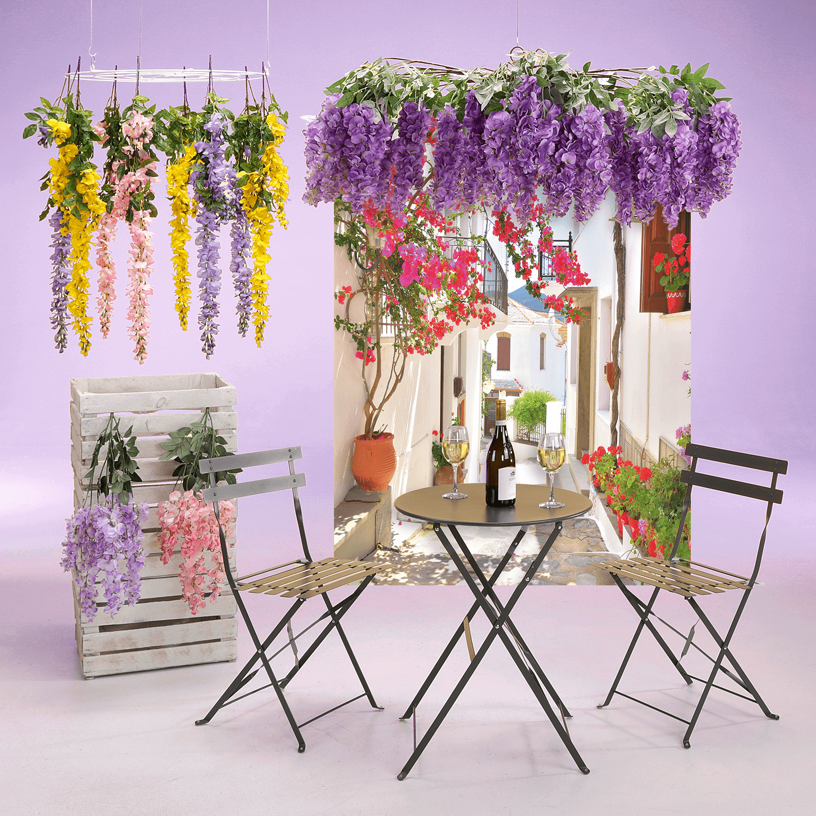 Künstliche Wisteria Hänger 130 cm Ø - 5 Künstliche Wisteria Hänger 130 cm Ø - 5