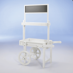 Wooden market trolley, two storeys high with 80 x 125 cm board  - 1
