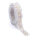 Gift ribbon "Flower Power", 25 mm, 15 m - 0