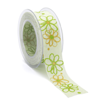 Gift ribbon "Flower Power", 40 mm, 15 m - 0