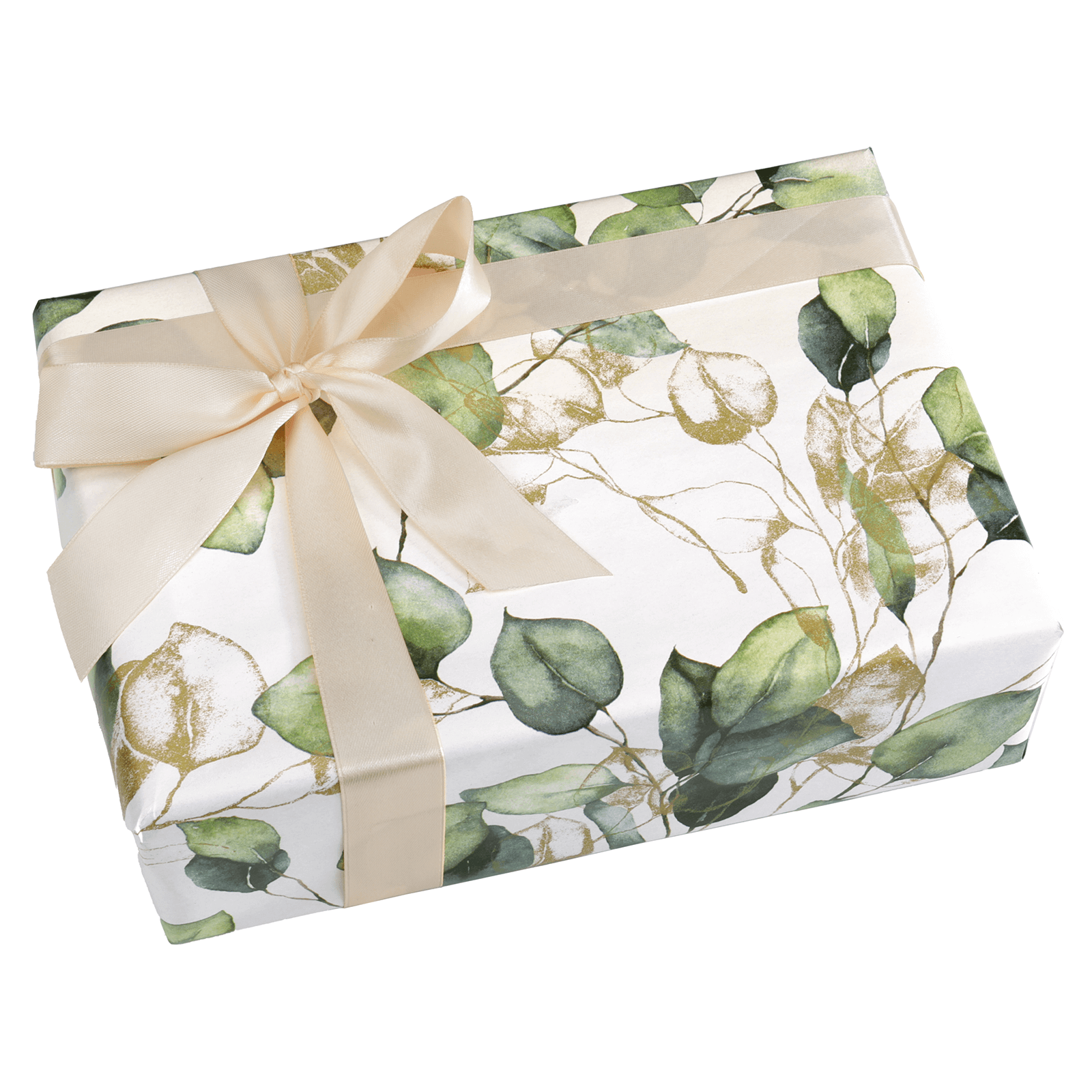 Geschenkpapier "Blattschmuck" gold / grün 50 cm, 50 m - 1 Geschenkpapier "Blattschmuck" gold / grün 50 cm, 50 m - 1