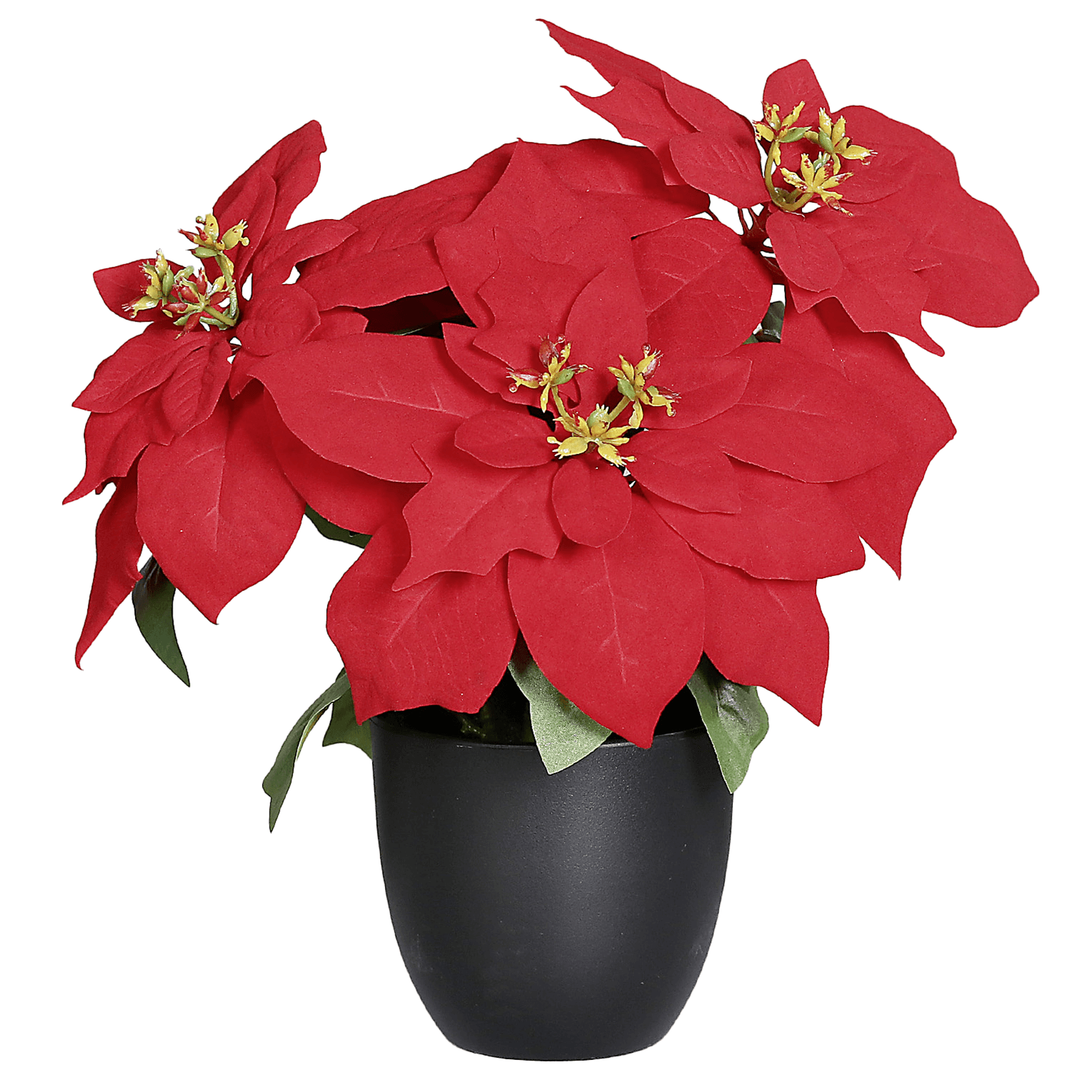 Poinsettia artificial en maceta negra 32 cm - 0 Poinsettia artificial en maceta negra 32 cm - 0