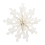 White felt snowflake hanger with Velcro fastener - 0