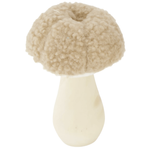 Decorative wooden mushroom with fabric hat 15 cm - 0