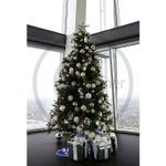 Weihnachtskugeln aus Kunststoff in Silber, Glitzer - 1