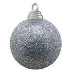 Weihnachtskugeln aus Kunststoff in Silber, Glitzer - 0