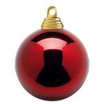 Weihnachtskugeln aus Kunststoff dunkelrot glänzend - 0