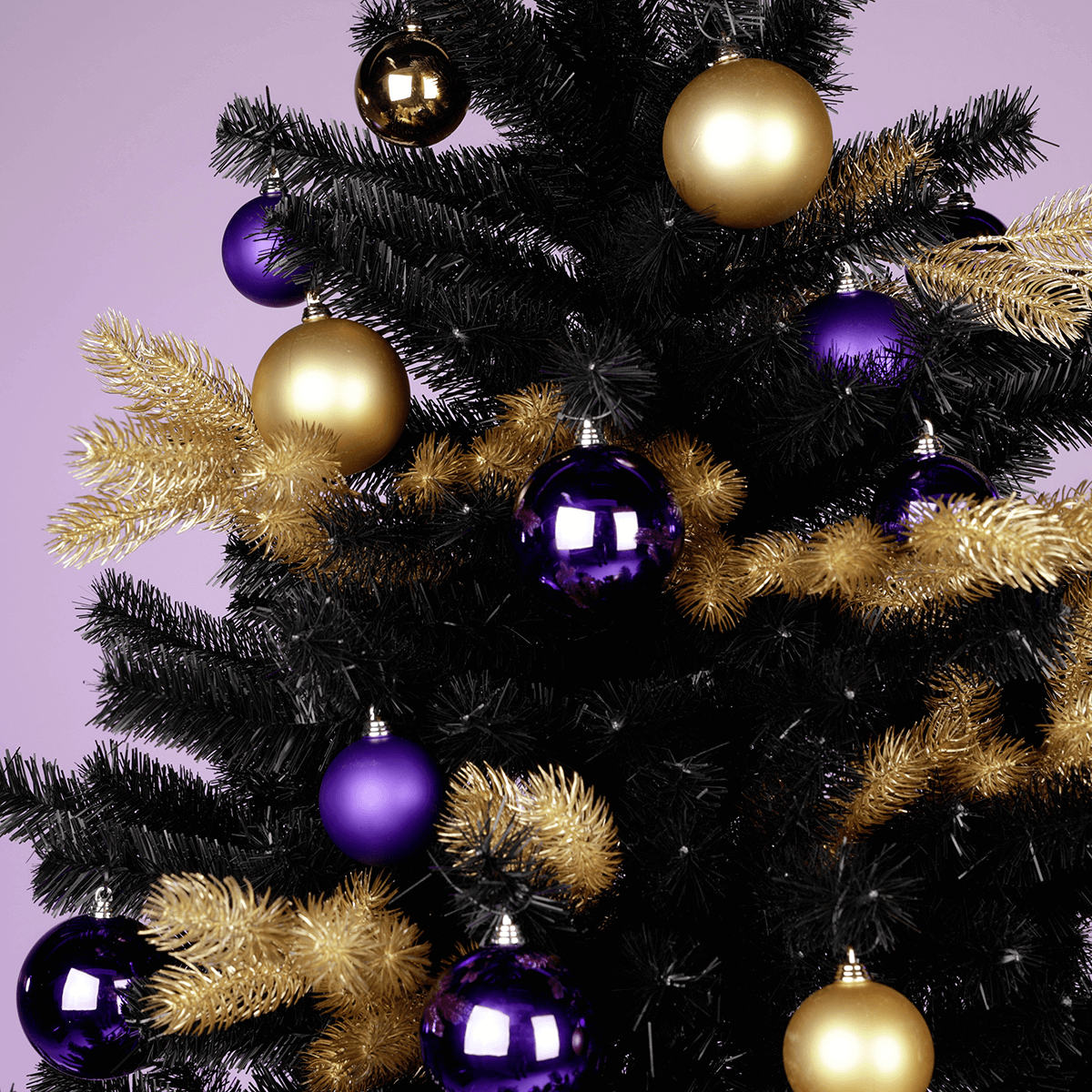 Brillantes bolas de Navidad de plástico morado - 2 Brillantes bolas de Navidad de plástico morado - 2