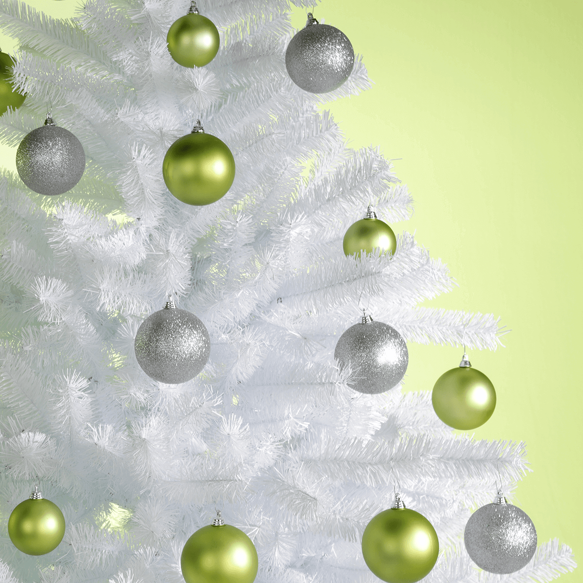 Adornos de Navidad de plástico verde lima mate - 4 Adornos de Navidad de plástico verde lima mate - 4