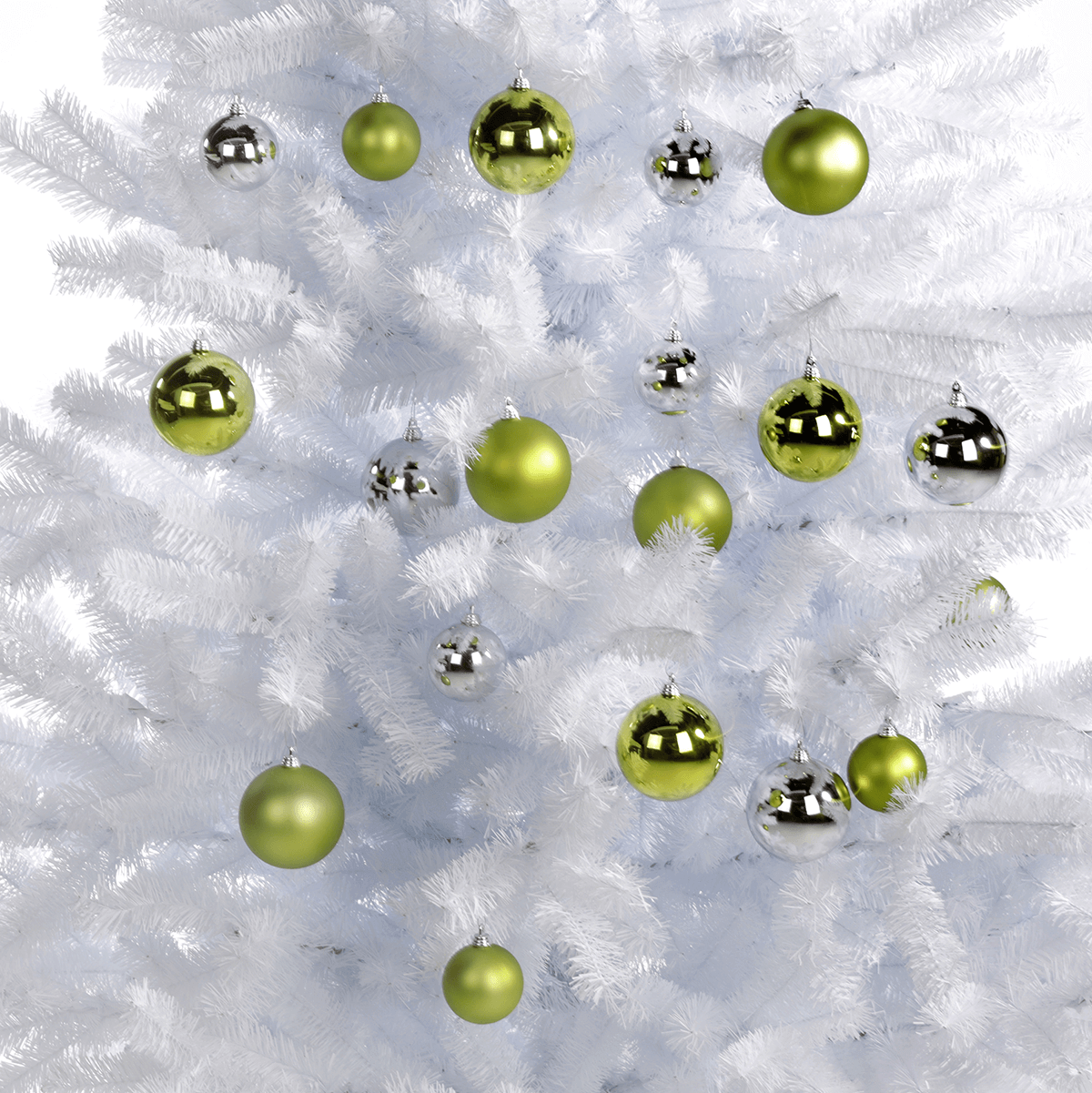 Adornos de Navidad de plástico verde lima mate - 6 Adornos de Navidad de plástico verde lima mate - 6