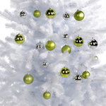 Weihnachtskugeln aus Kunststoff limettengrün matt - 6
