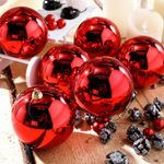 Weihnachtskugeln aus Kunststoff rot glänzend - 1