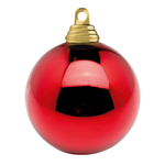 Weihnachtskugeln aus Kunststoff rot glänzend - 0