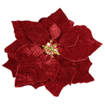 Poinsettia artificial con pinza 25 cm - 0