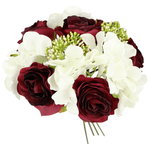 Bouquet artificiel de roses et d'hortensias 28 cm - 1