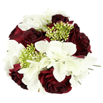 Bouquet artificiel de roses et d'hortensias 28 cm - 2