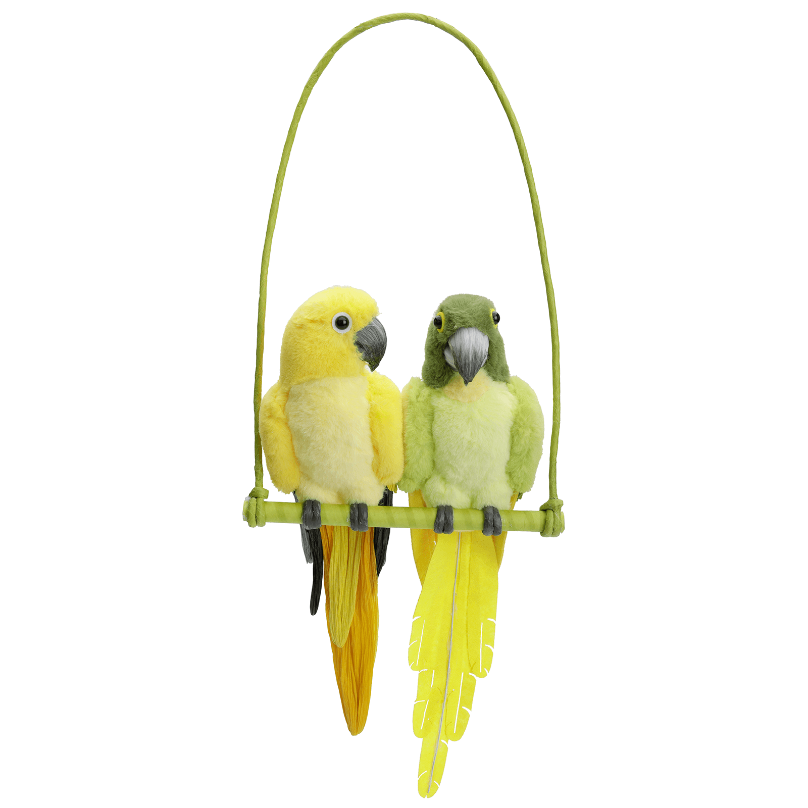 Set de perroquets décoratifs à suspendre en peluche et plumes 45 cm  - 0