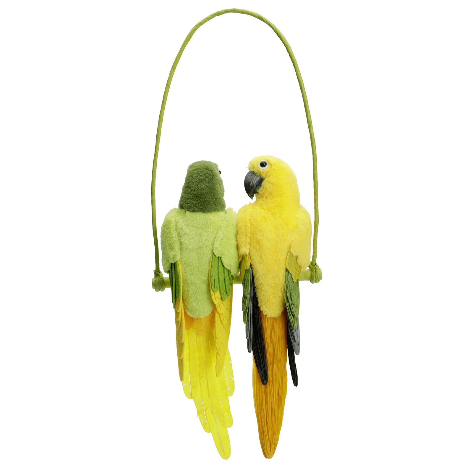 Set de perroquets décoratifs à suspendre en peluche et plumes 45 cm  - 1