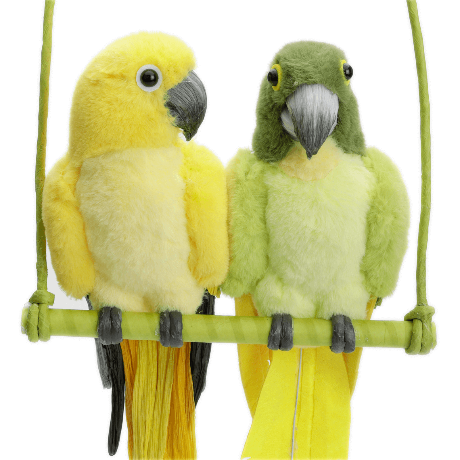 Set de perroquets décoratifs à suspendre en peluche et plumes 45 cm  - 2