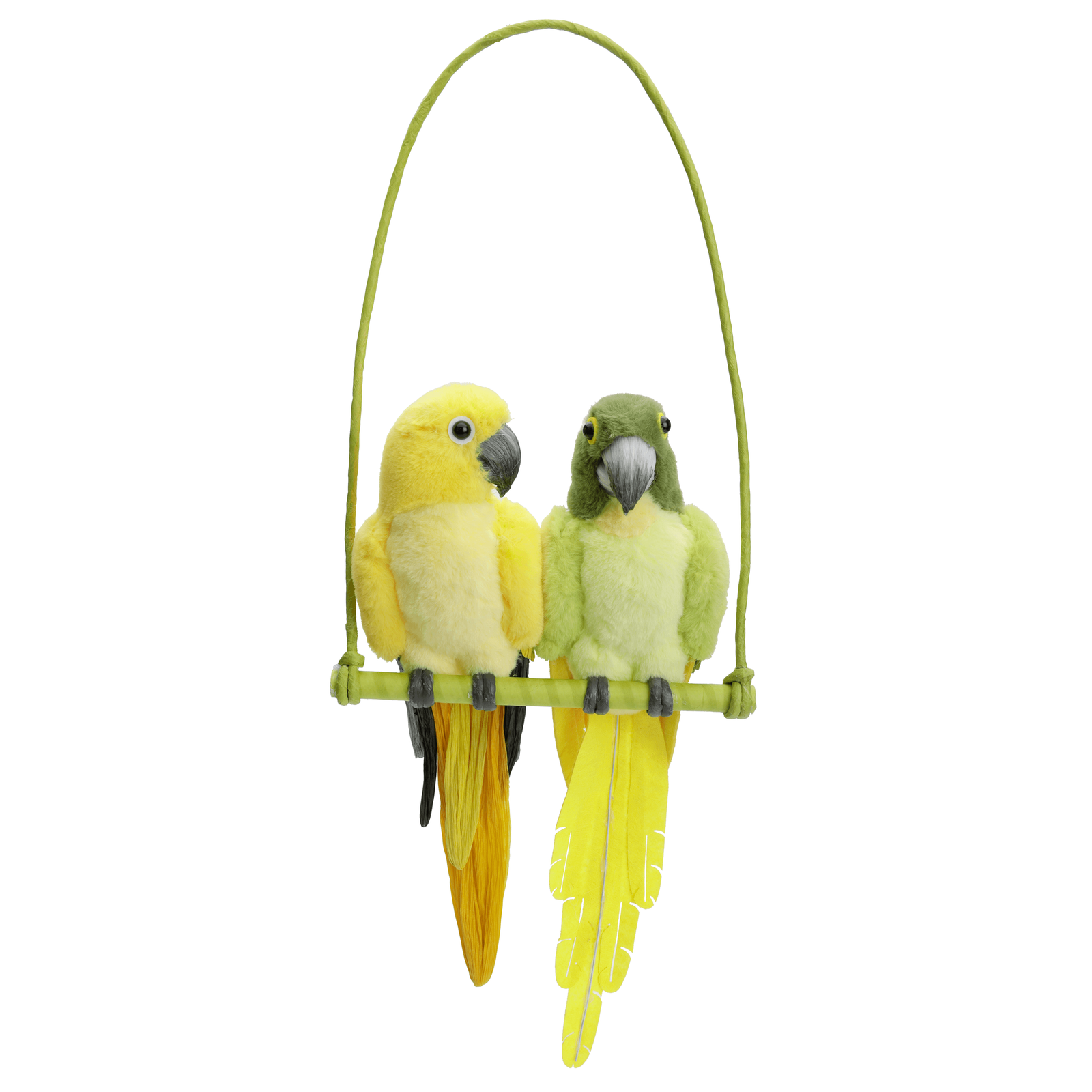 Set de perroquets décoratifs à suspendre en peluche et plumes 45 cm  - 3