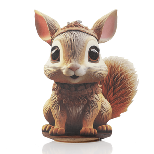 Présentoir à écureuils "Chip", bois 33 cm