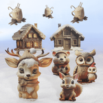 Expositor búho "Flick &amp; Flock", madera 45 cm - 3