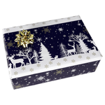 Papier cadeau paysage d'hiver bleu 50 cm, 50 m - 1