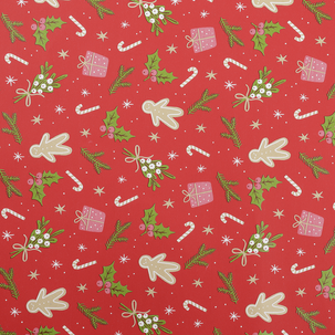 Papel de regalo pan de especias rojo 50 cm, 50 m