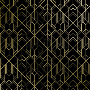 Wrapping paper gold ornament black 50 cm, 50 m
