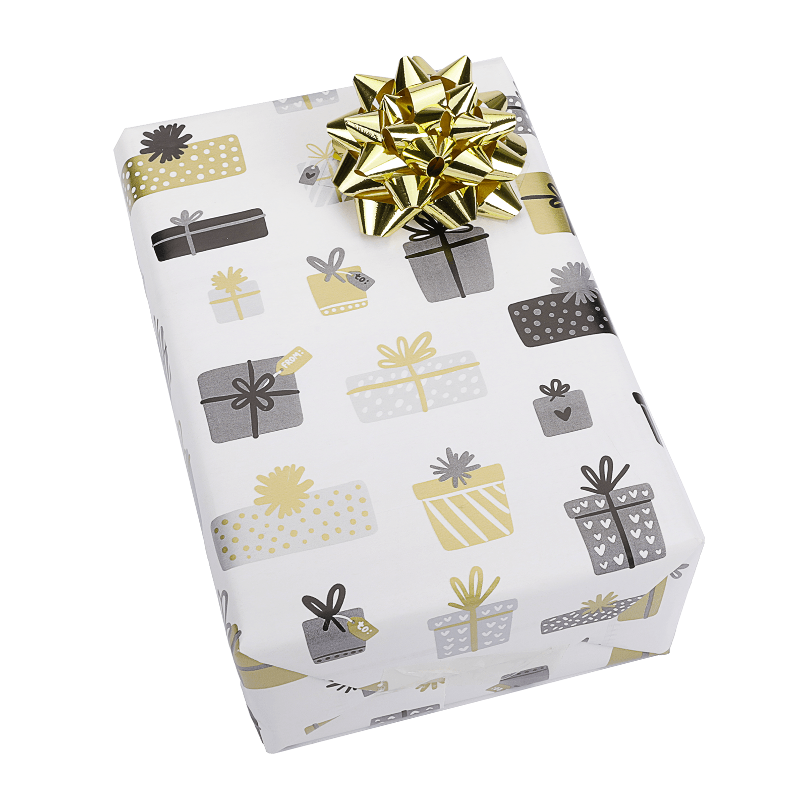 Geschenkpapier Goldgeschenke weiß 50 cm, 50 m - 3 Geschenkpapier Goldgeschenke weiß 50 cm, 50 m - 3