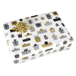 Papel de regalo oro regalos blanco 50 cm, 50 m - 1