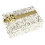 Geschenkpapier Goldsterne weiß/gold 50 cm, 50 m - 1