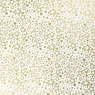 Geschenkpapier Goldsterne weiß/gold 50 cm, 50 m