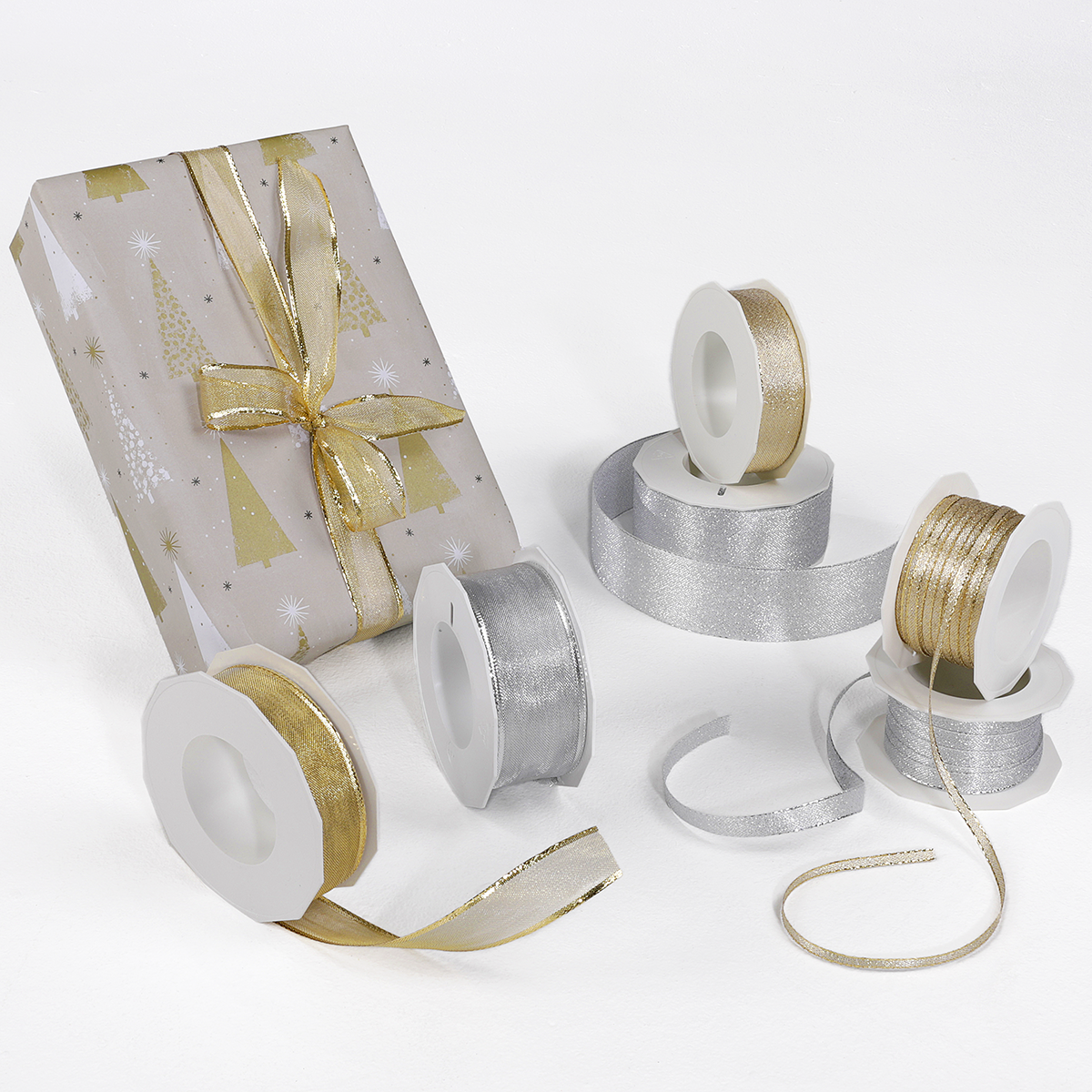 Geschenkband "Glamour" 60 mm x 20 m gold - 2 Geschenkband "Glamour" 60 mm x 20 m gold - 2