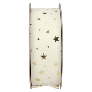 Samtband mit Goldsternen 40 mm / 15m