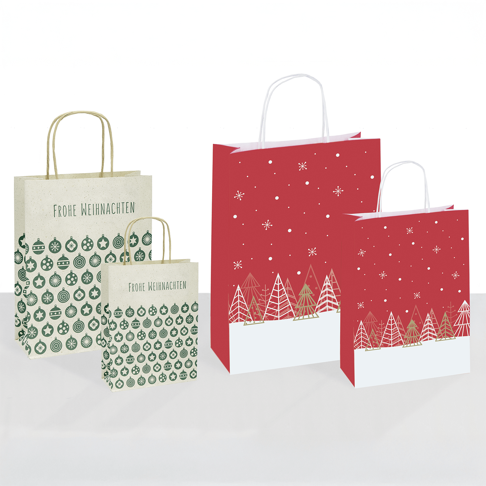 Carrier bags winter forest, red, 50 pcs. - 1 Carrier bags winter forest, red, 50 pcs. - 1