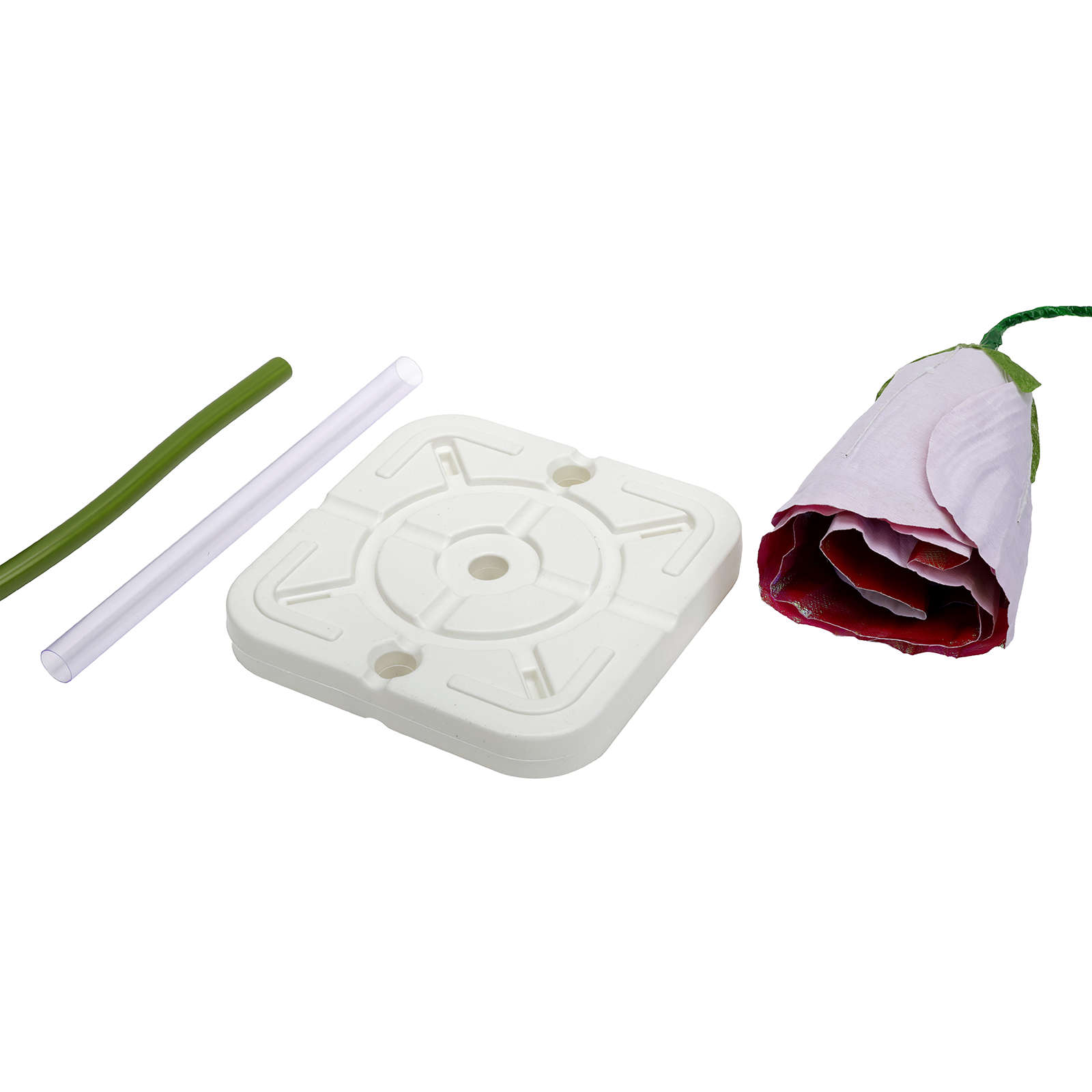 Peonía artificial roja con borde blanco de Texil 155 x 40 cm - 2