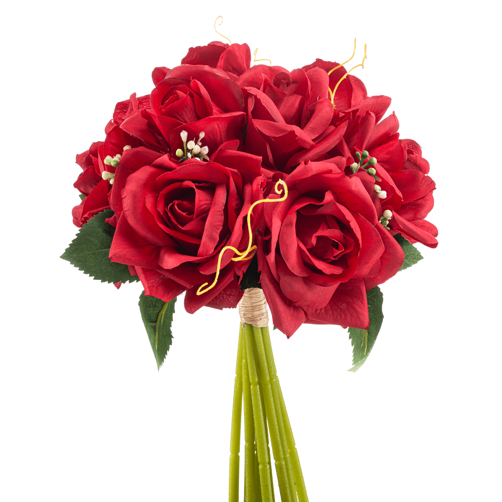 Ramo de rosas artificiales con 9 flores 28 cm - 0 Ramo de rosas artificiales con 9 flores 28 cm - 0