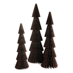 Honeycomb paper fir trees in brown with gold edge  - 2