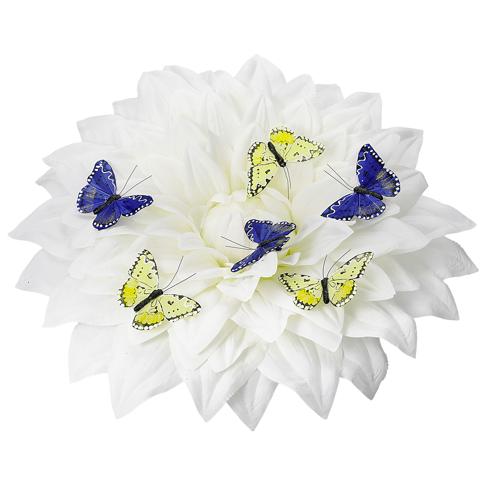 Mariposas decorativas azul - amarillo Juego de 6 piezas 10,5 cm - 1