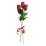 Rosas rojas artificiales para arreglos florales, 42 cm, juego de 3 unidades - 2