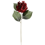 Hortensia rouge artificiel avec tuteur 67 cm - 1