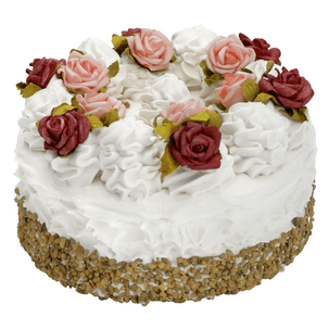 Cake with sugar rose decoration, 15 cm diameter