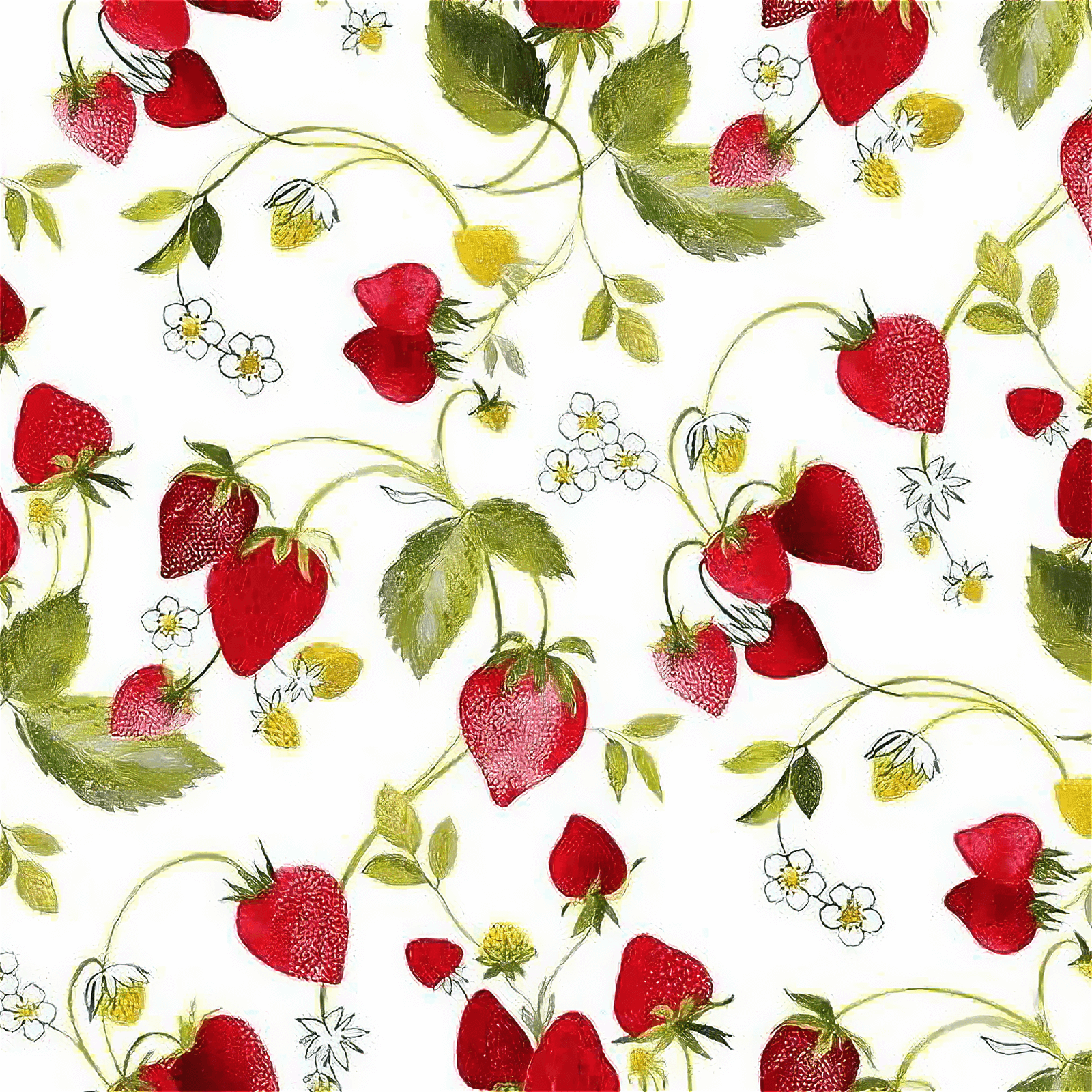 Abwaschbare Wachstuch-Tischdecke "Erdbeeren", Meterware 140 cm breit - 1 Abwaschbare Wachstuch-Tischdecke "Erdbeeren", Meterware 140 cm breit - 1