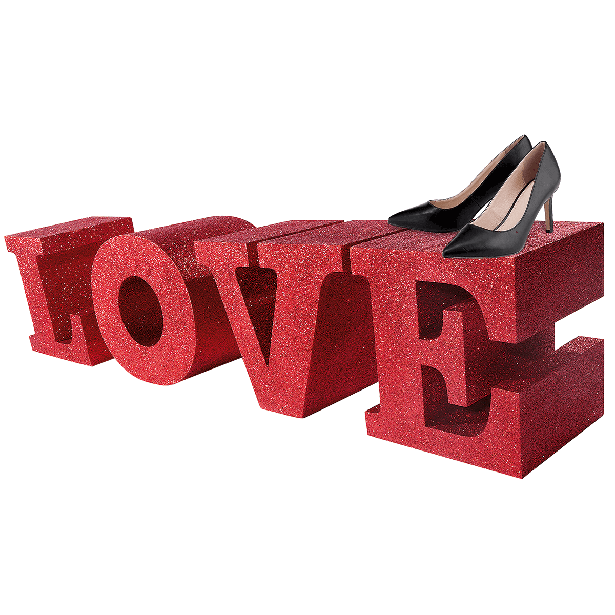 XXL Letras decorativa LOVE, rojas 49x43cm - 4 XXL Letras decorativa LOVE, rojas 49x43cm - 4