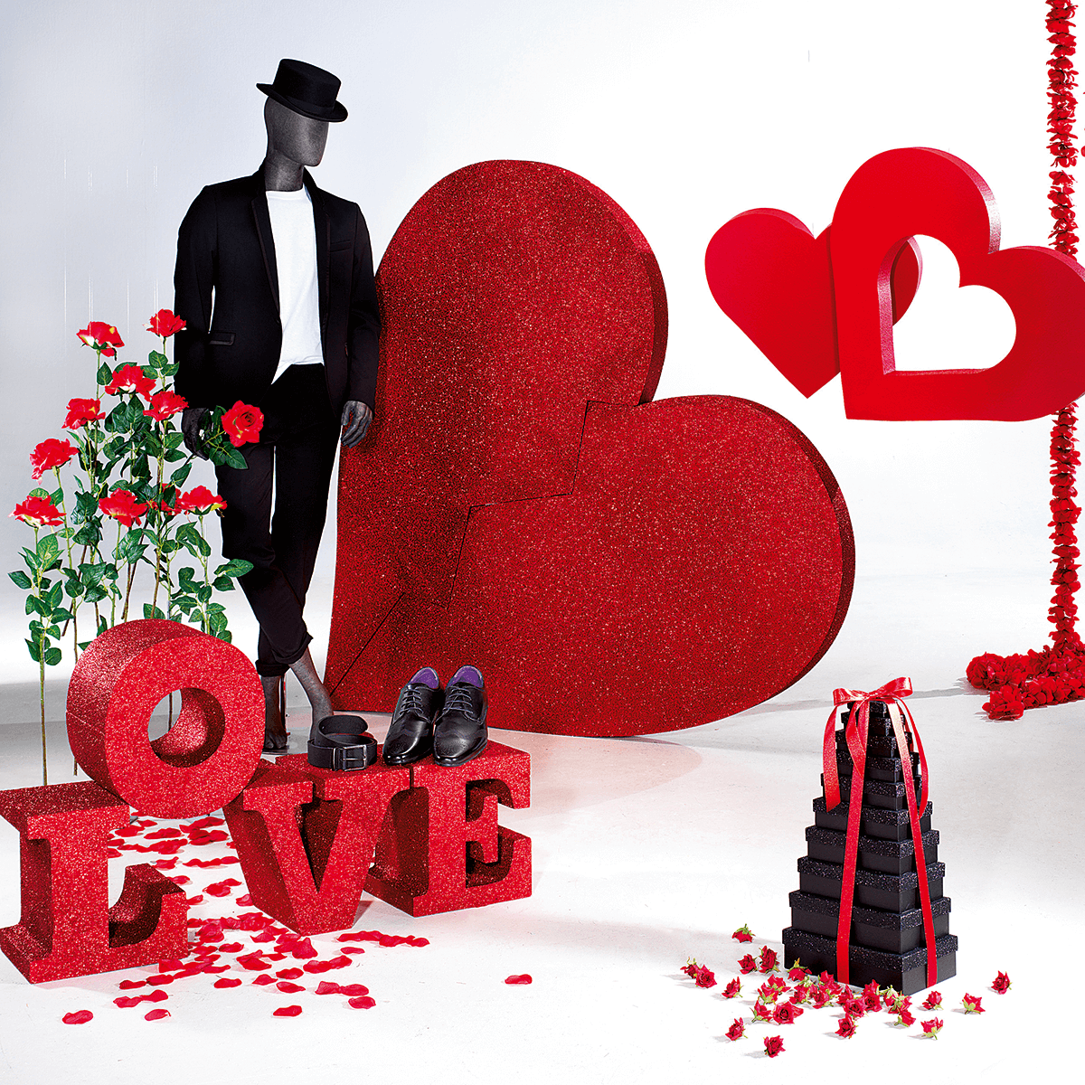 XXL Letras decorativa LOVE, rojas 49x43cm - 3 XXL Letras decorativa LOVE, rojas 49x43cm - 3