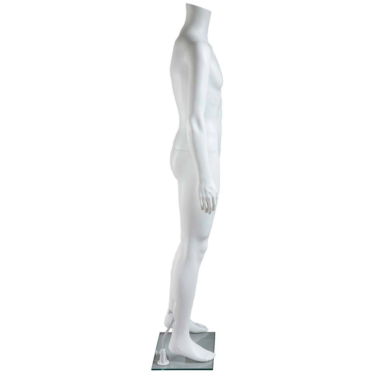 Mannequin man without head standing white - 1