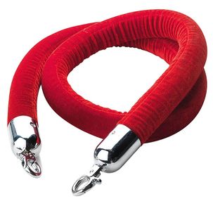 Cordon pour poteau de barrage, longueur 150 cm, argent/rouge