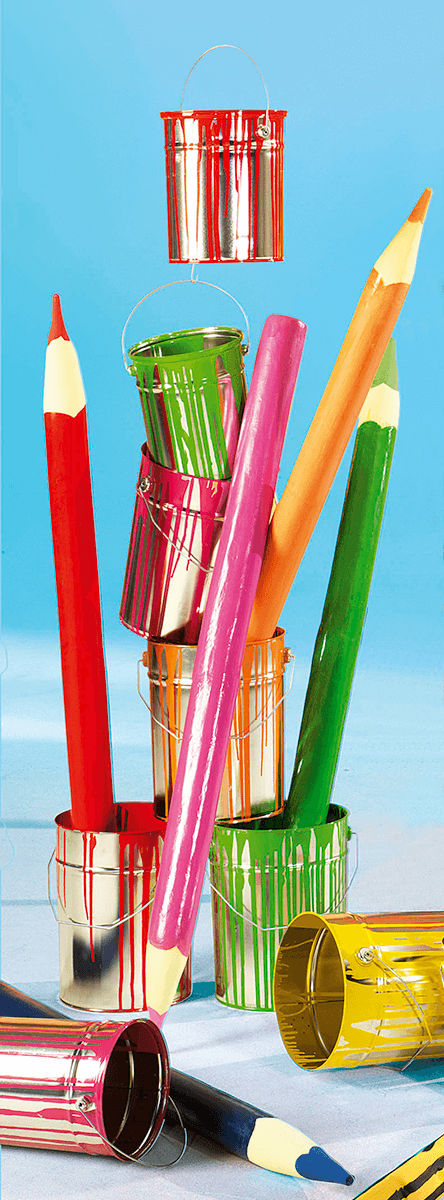 Deko-Farbeimer 23 cm hoch, grün - 7 Deko-Farbeimer 23 cm hoch, grün - 7