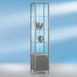 Vitrine mit Staufach & Licht 186 x 40 cm - 0